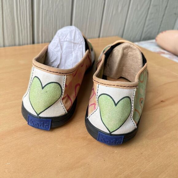 Keds Custom Peace Sign Slip-On Shoes Size 8.5 Colorful Canvas Retro Y2K Style - Picture 5 of 14